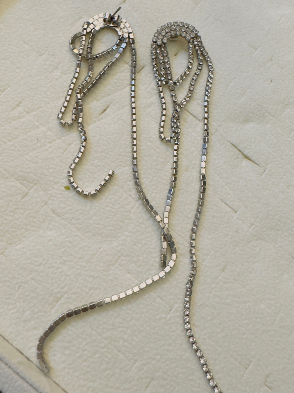 New without tag Zara Silver Crystal Chain Drop Earrings - Picture 4 of 6